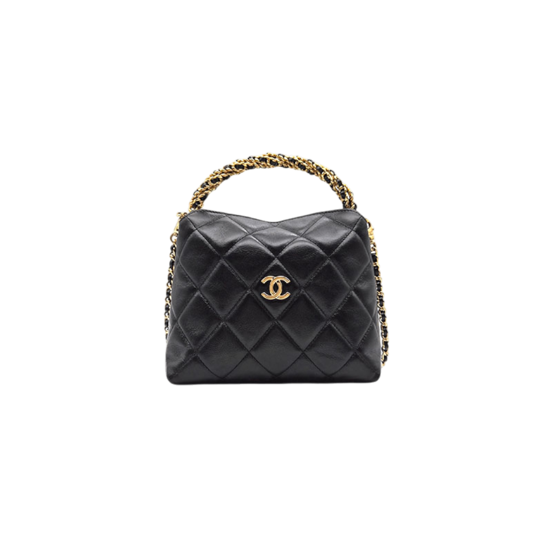 ITSS4JESJ3EB Chanel Lambskin Top Handle Mini Hobo Bag