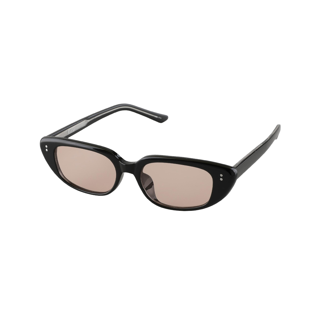 MOO C2 2DITOR OO Round Cats Geek Chic Horn-Rimmed UV Protection Sun Glass C2 Black (Brown Tint)