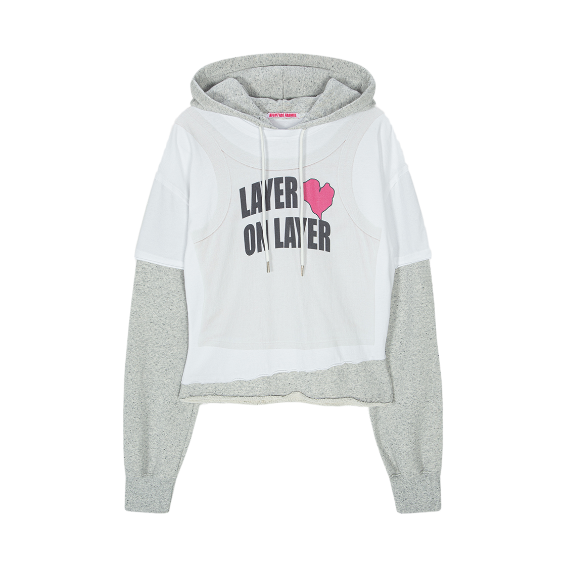 HF26CHD005GR Hightide Frankie Layer on Layer Hoodie Gray