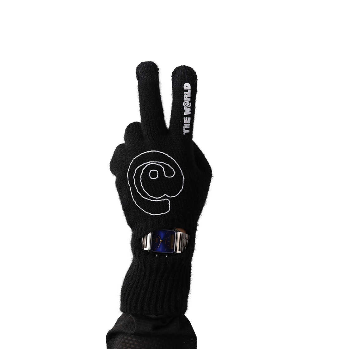 더왈드 앳심볼 워치홀 니트 장갑 블랙(THE WARLD At Symbol Watch Hole Knit Glove Black) - 4