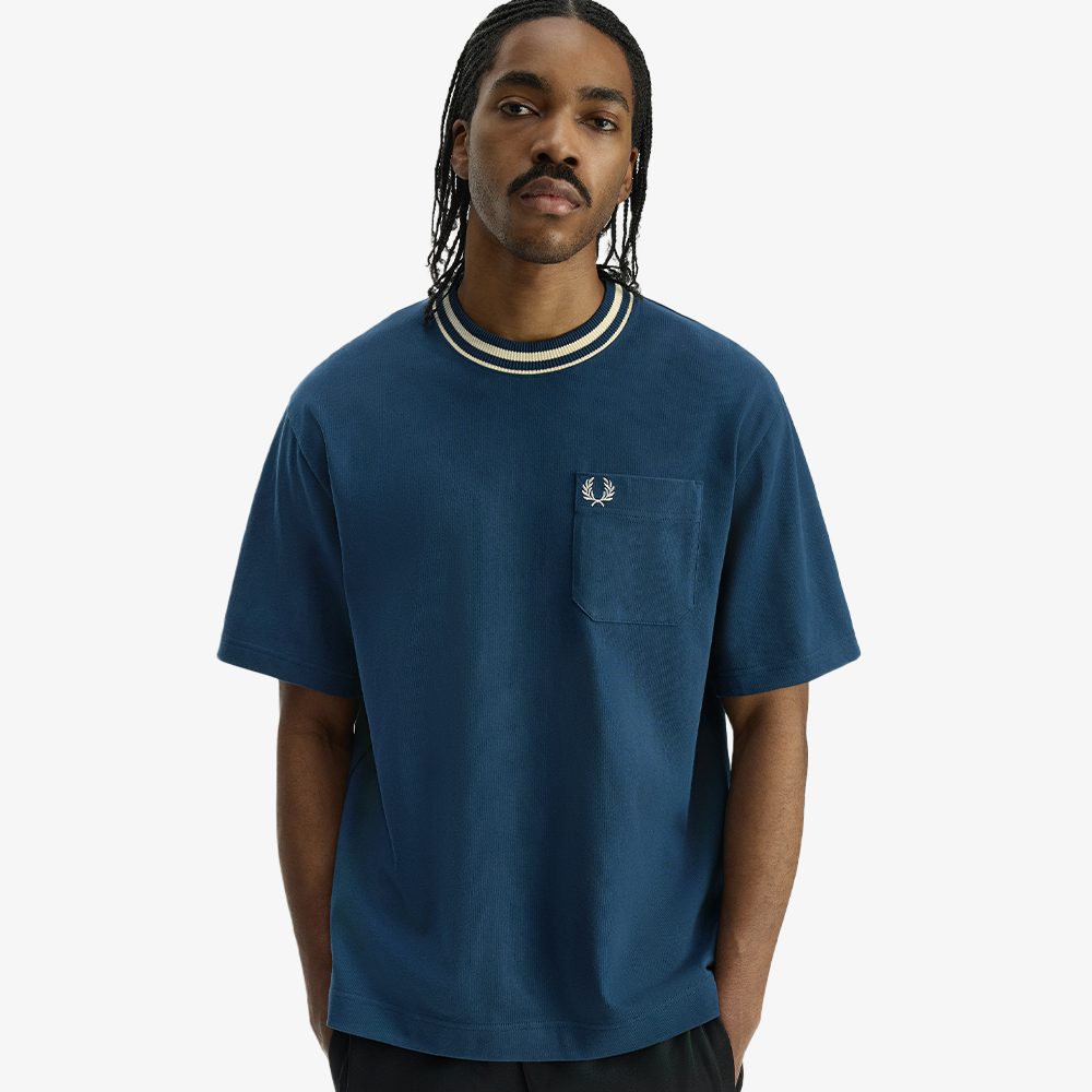 프레드페리 릴렉스드 볼드 팁드 티셔츠 모드블루(Fred Perry Relaxed Bold Tipped T-Shirt Mod Blue) - 5