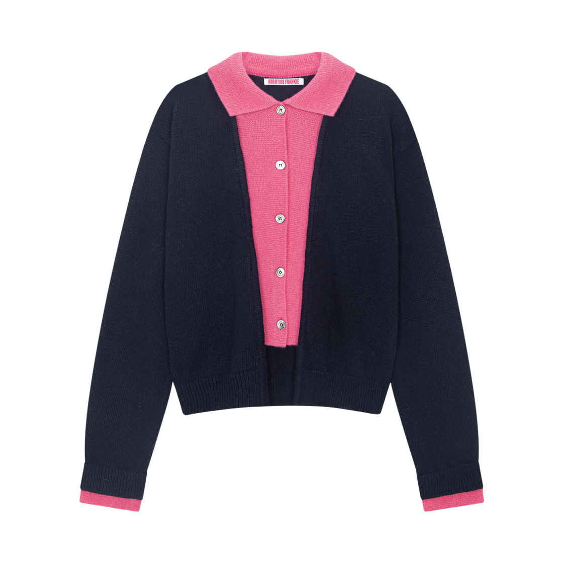 HF26CKN005NV Hightide Frankie Cosmic Girl Layered Cardigan Navy