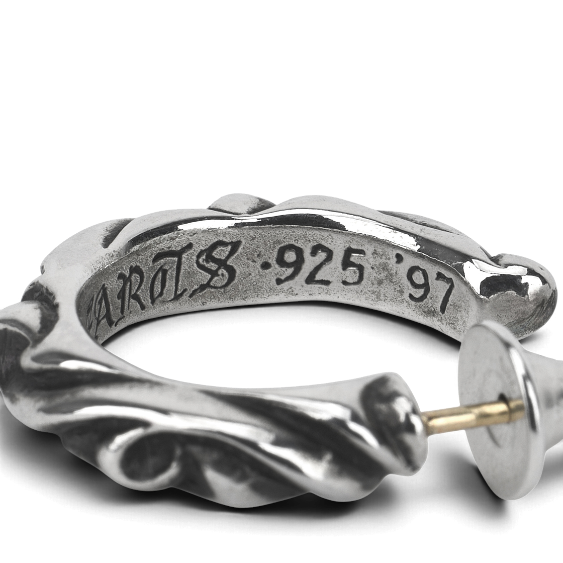 크롬하츠 후프 스크롤 스몰 이어링 실버(Chrome Hearts Hoop Scroll Small Earring Silver) - 4