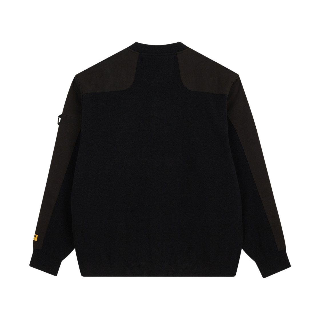 윌비랩 배색 헨리넥 긴팔 니트 블랙(WILLBE LAB Color-Block Henley Neck Long Sleeve Knit Black) - 2