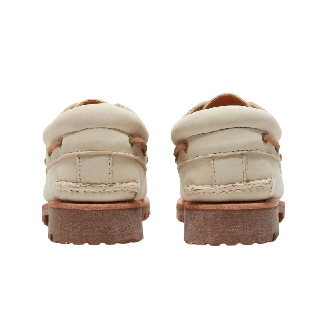 팀버랜드 어센틱 3 아이 러그 핸드스웬 보트 슈즈 라이트 베이지 누벅(Timberland Authentic 3-Eye Lug Handsewn Boat Shoes Light Beige Nubuck) - 3