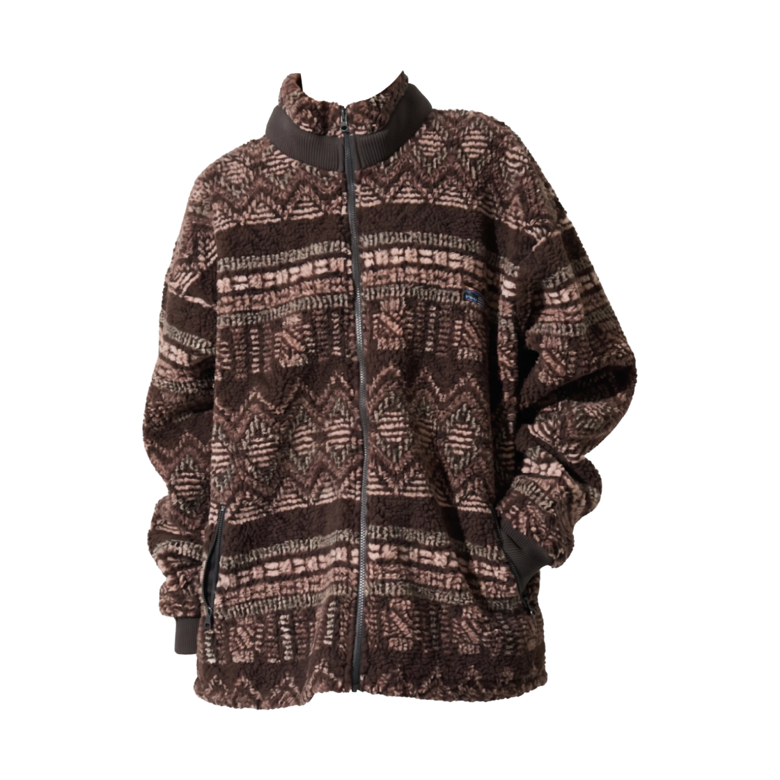 1359248600009 (W) Freak's Store Outdoors Jacquard Boa Zip Blouson Limited Edition Brown