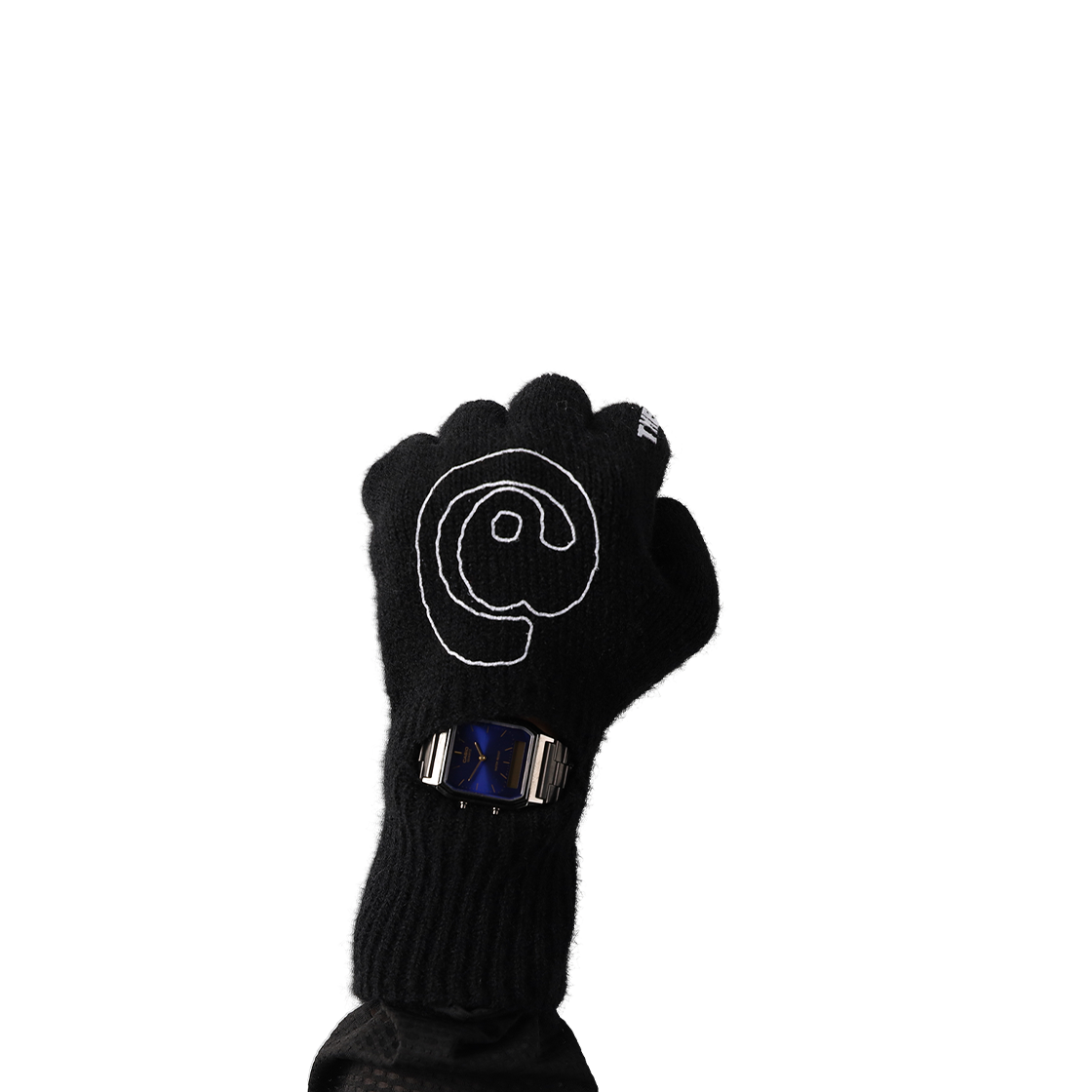 더왈드 앳심볼 워치홀 니트 장갑 블랙(THE WARLD At Symbol Watch Hole Knit Glove Black) - 3