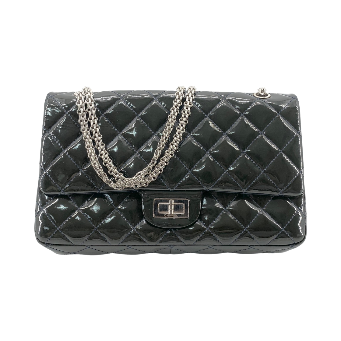 IT5GR47D9OPP Chanel 2.55 Patent Large Maxi Flap Shoulder Bag