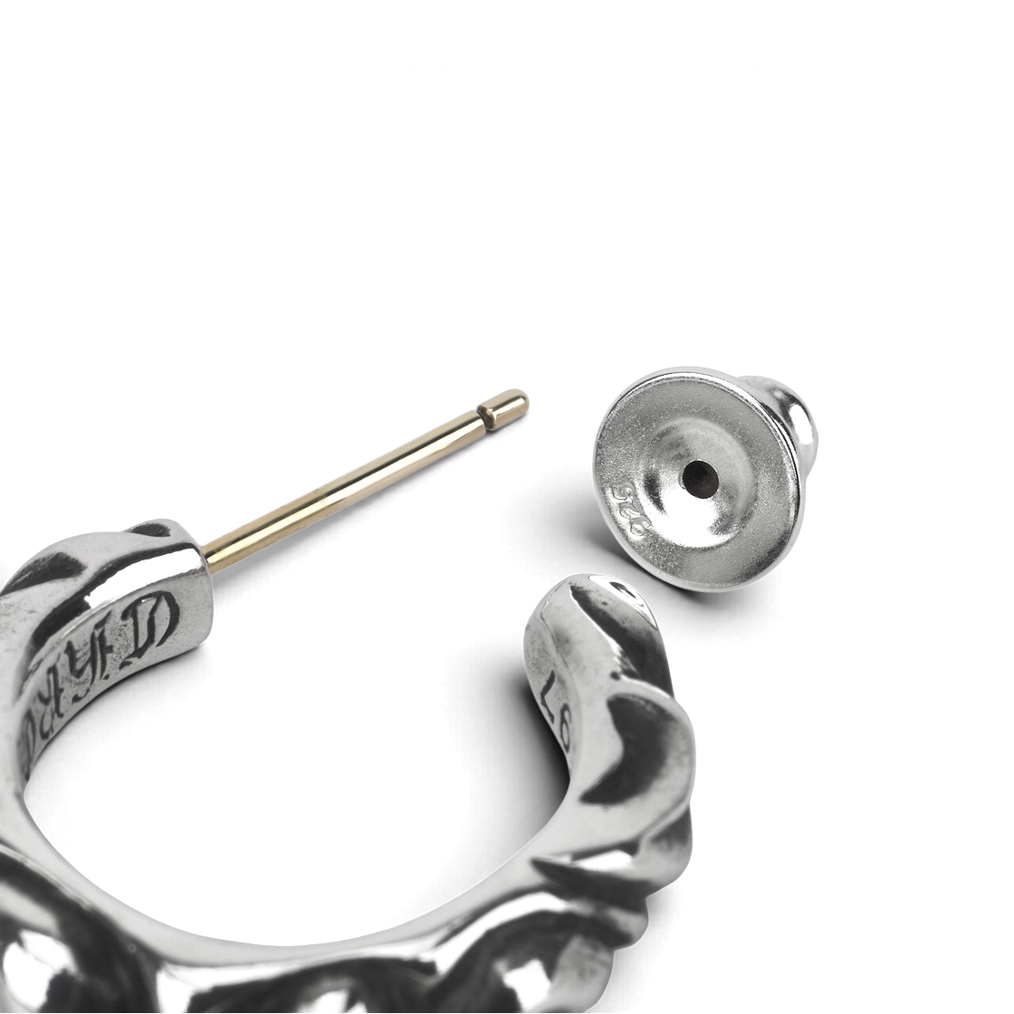 크롬하츠 후프 스크롤 스몰 이어링 실버(Chrome Hearts Hoop Scroll Small Earring Silver) - 5