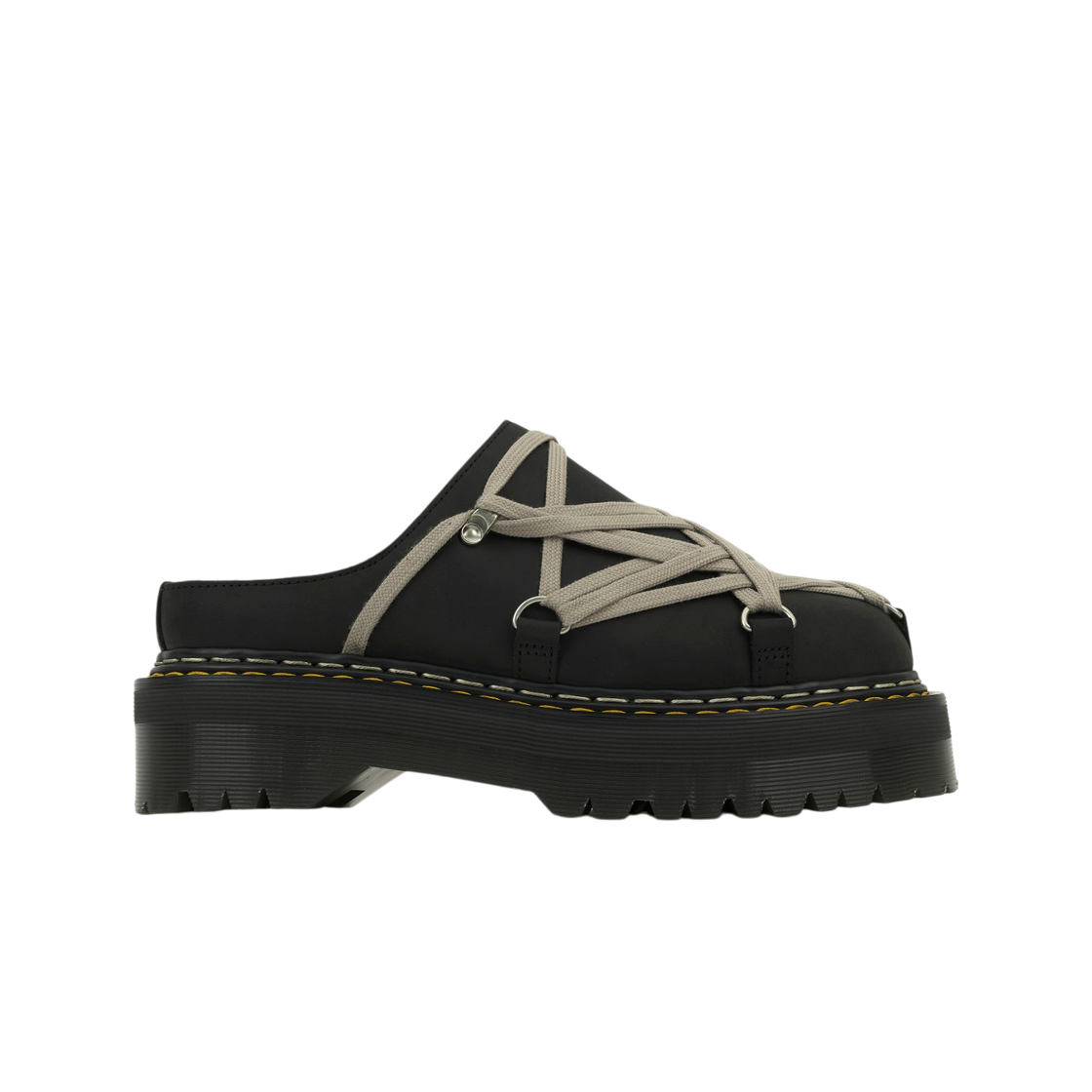 43066001 / DM02F18156001 / DW02F18156001 Dr. Martens x Rick Owens Quad Megalace Mule Black