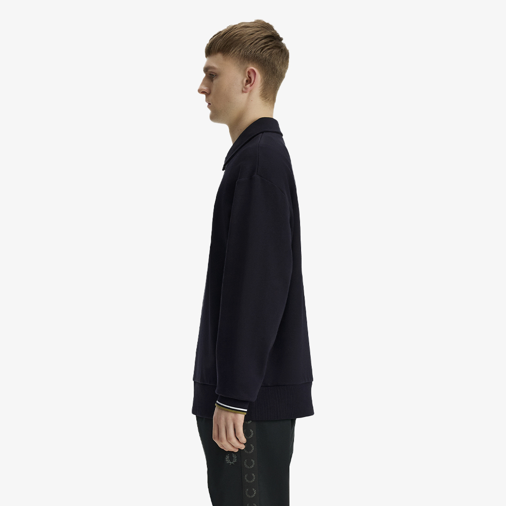 프레드페리 릴렉스드 하프 집 칼라 스웻셔츠 블랙(Fred Perry Relaxed Half Zip Collared Sweatshirt Black) - 3