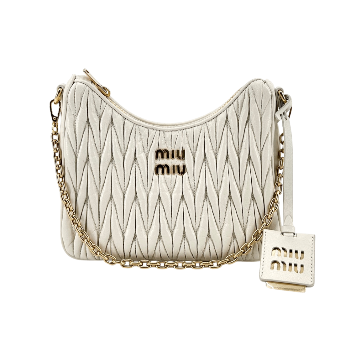 ITP3ICECW4GW Miu Miu Matelasse Nappa Chain Shoulder Bag