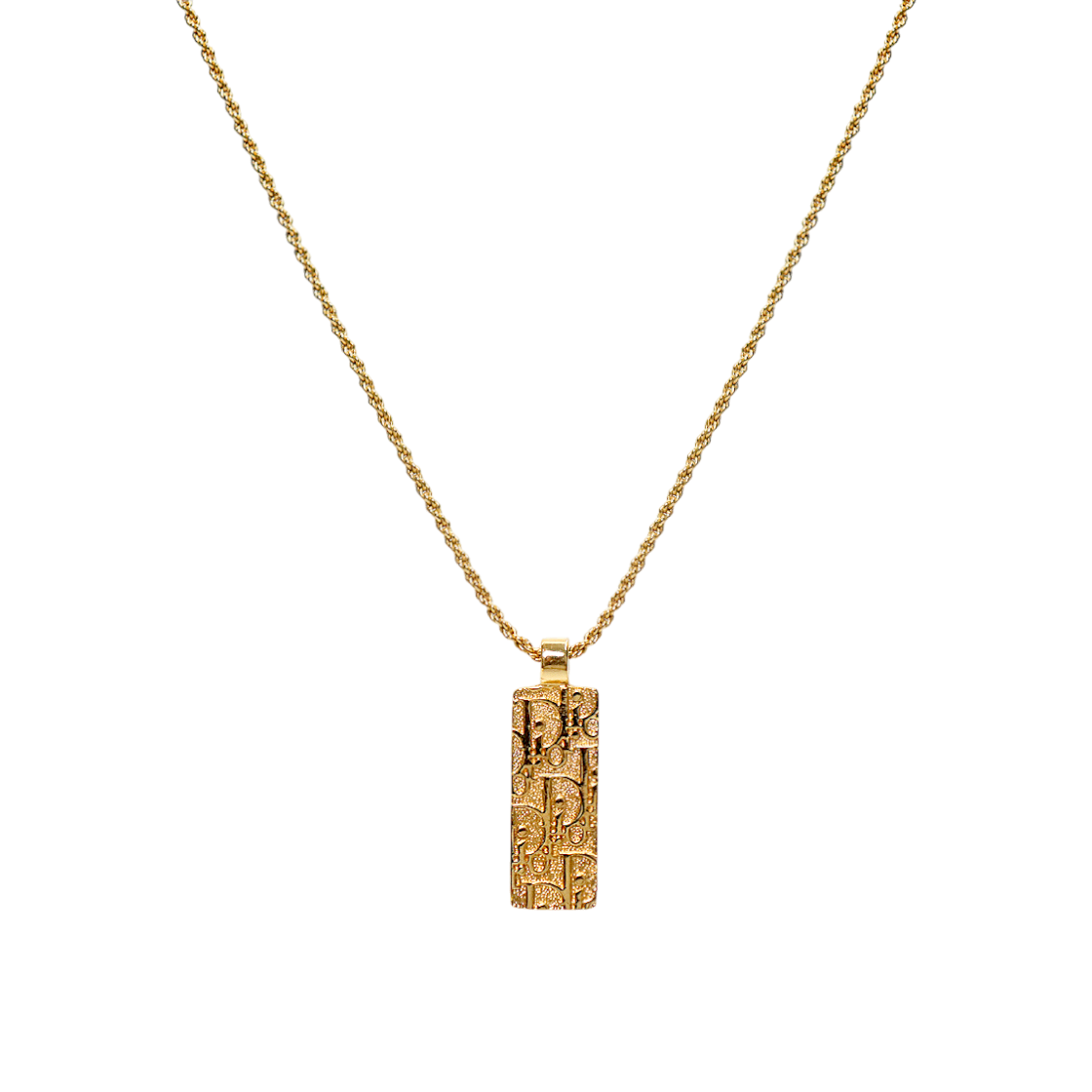 IT5DW47JEE8I Dior Cubic Oblique Plate Gold Necklace