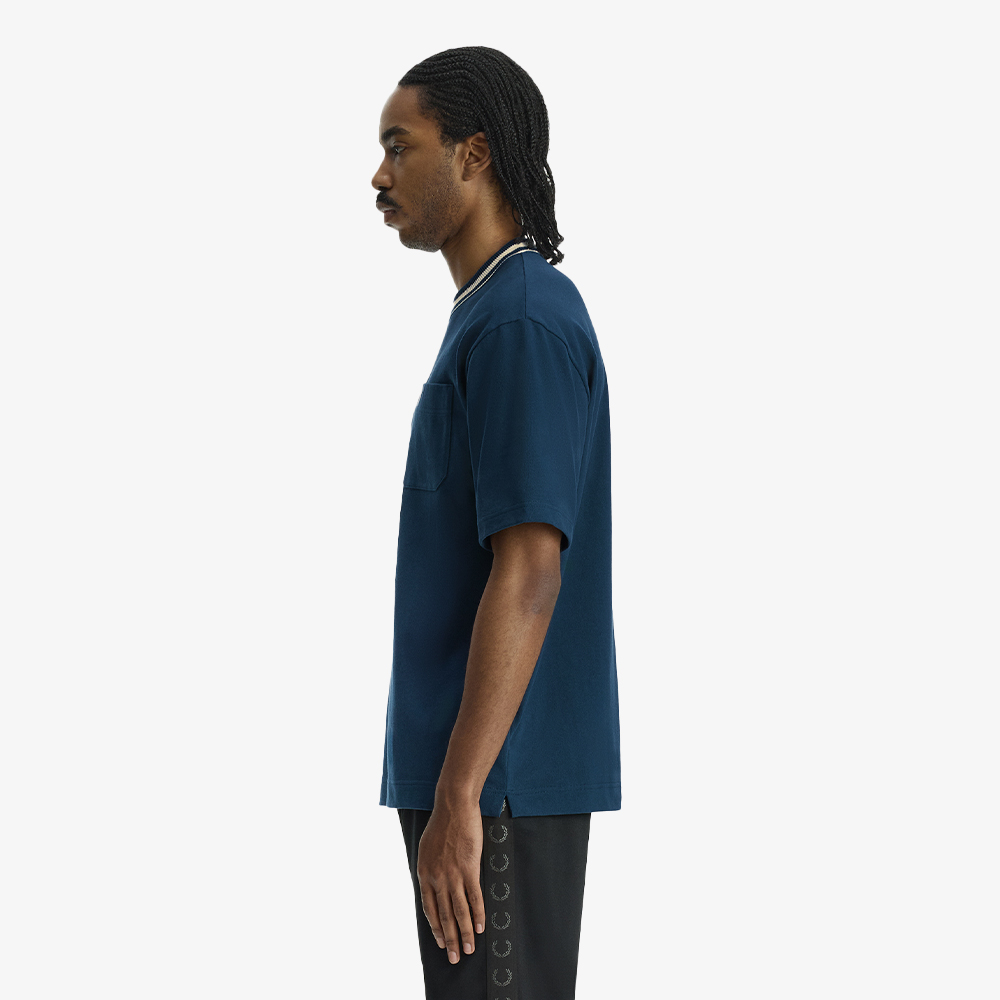 프레드페리 릴렉스드 볼드 팁드 티셔츠 모드블루(Fred Perry Relaxed Bold Tipped T-Shirt Mod Blue) - 4