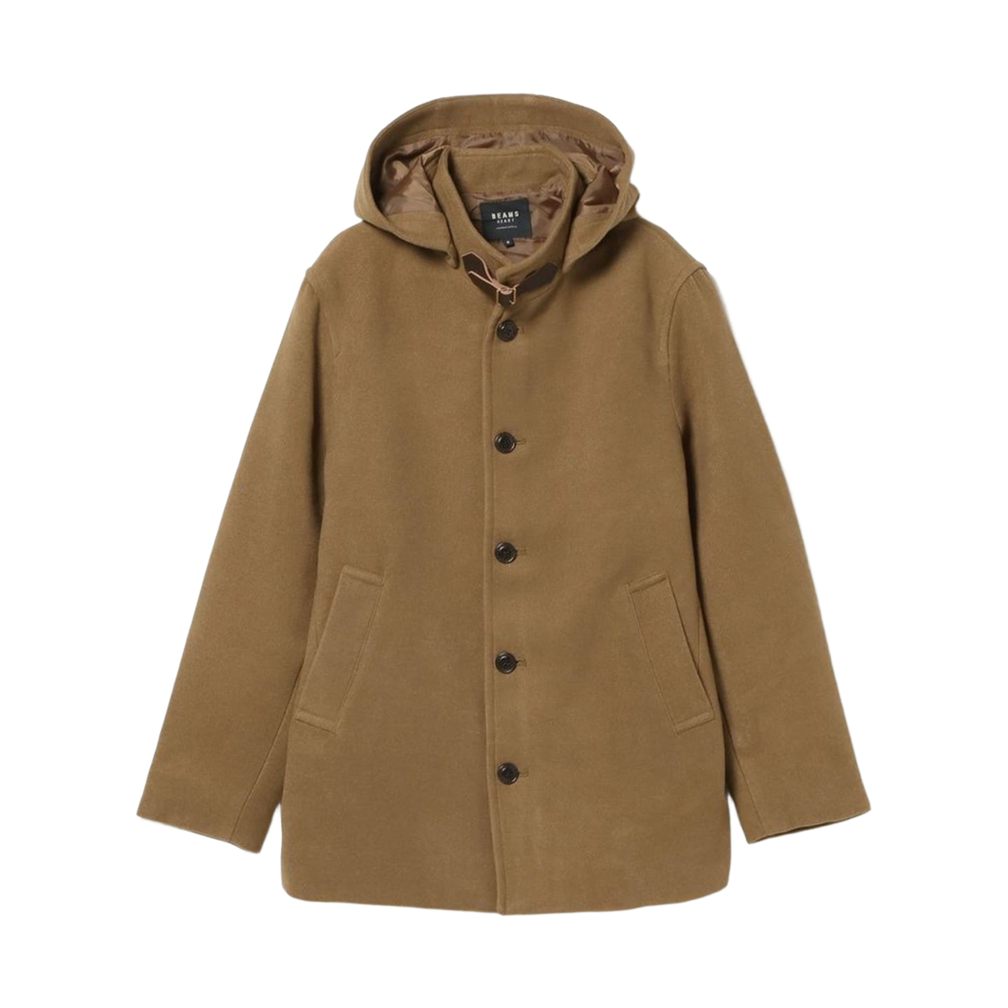 42-19-0009-413 Beams Heart Hoodie Stand Collar Coat Camel