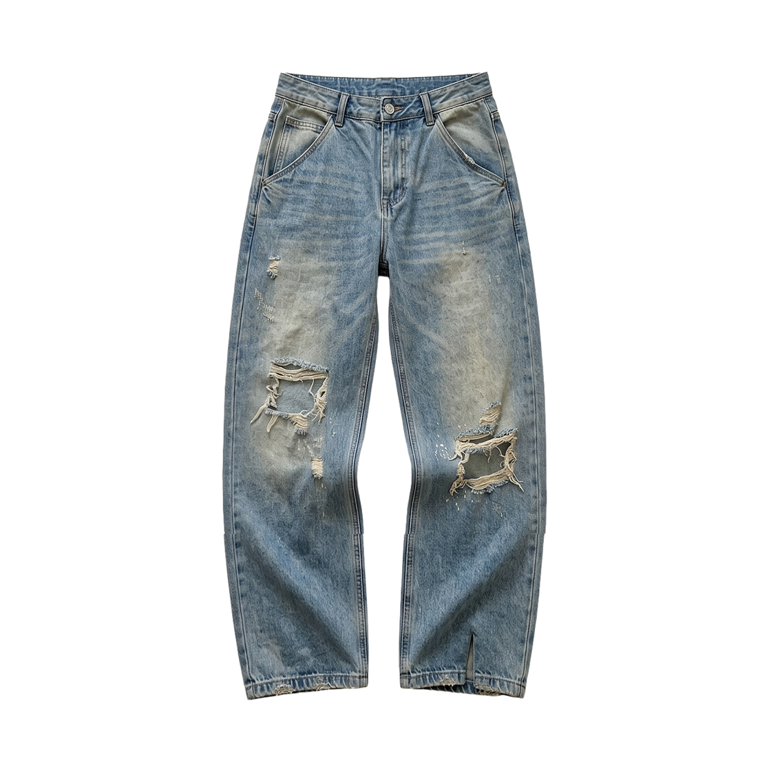 스팁 라쳇*디스트로이드 데님 팬츠(STEEPC Ratchet*Destroyed Denim Pants)