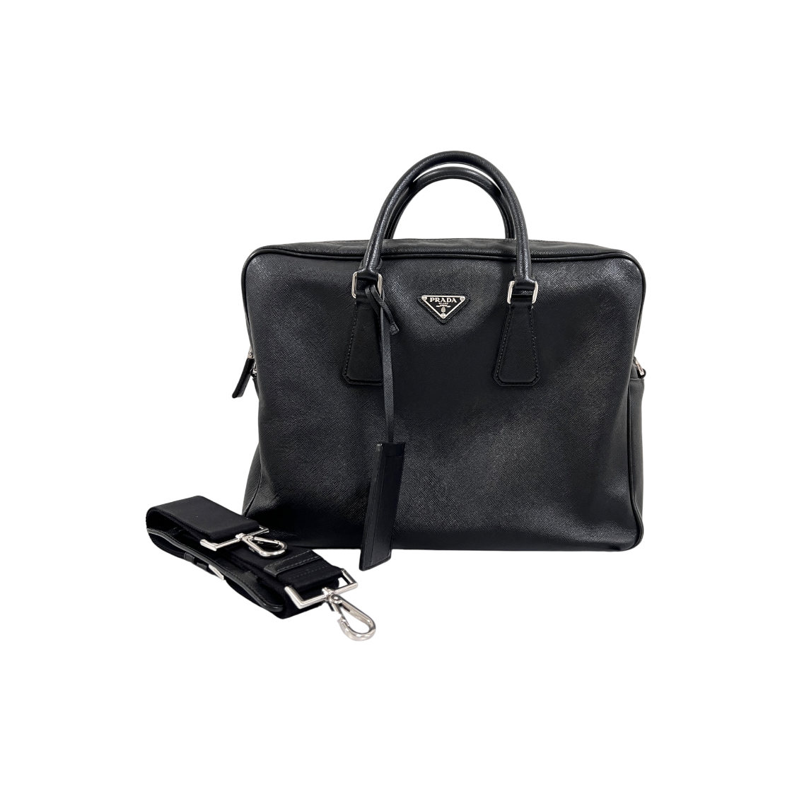 IT7BOJBLQ92H Prada Saffiano Briefcase Tote Bag Black