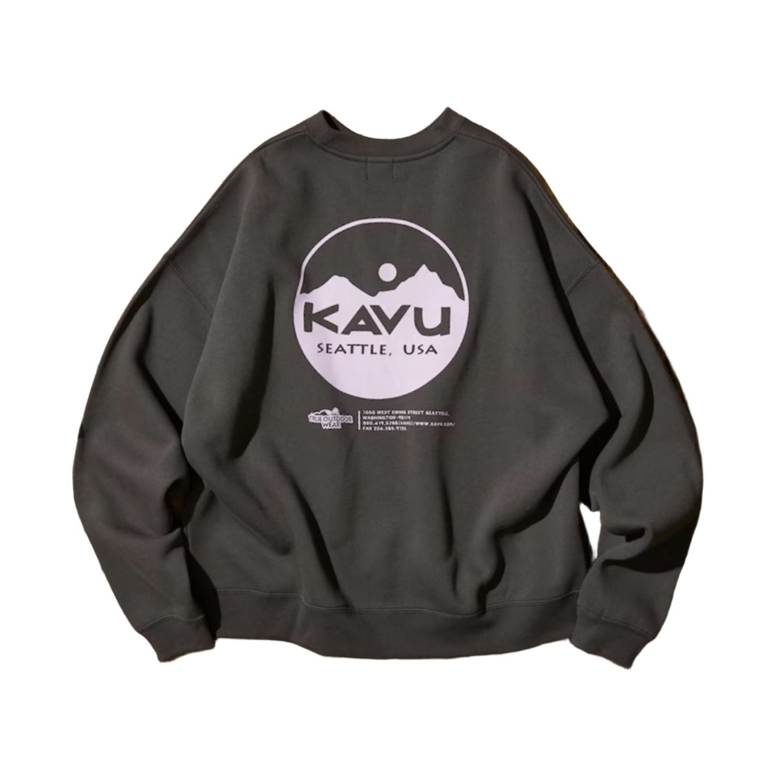 프릭스 스토어 x 카부 스페셜 에디션 서클 로고 스웨트셔츠 차콜 그레이(Freak's Store x Kavu Special Edition Circle Logo Sweatshirt Charcoal Gray)