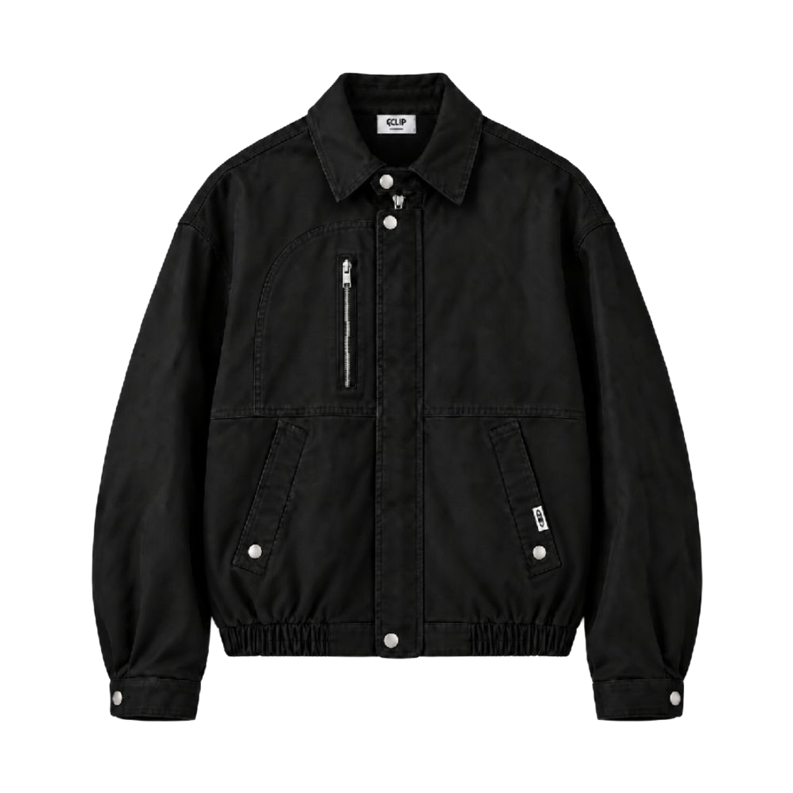 GCHD01-블랙 GCLIP Snap collar cropped work jacket Black