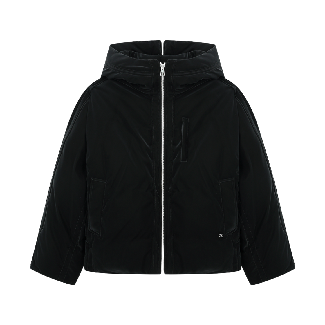 ZI6JP601BK ZIOSONGZIO High Glossy Wing Hood Down Jumper Black