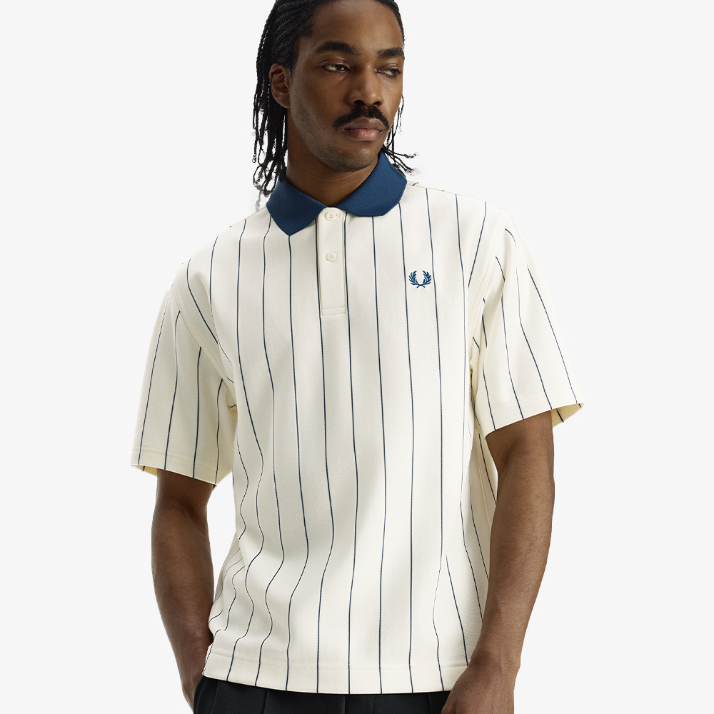 프레드페리 릴렉스드 스트라이프드 폴로 셔츠 에크루(Fred Perry Relaxed Striped Polo Shirt Ecru) - 5