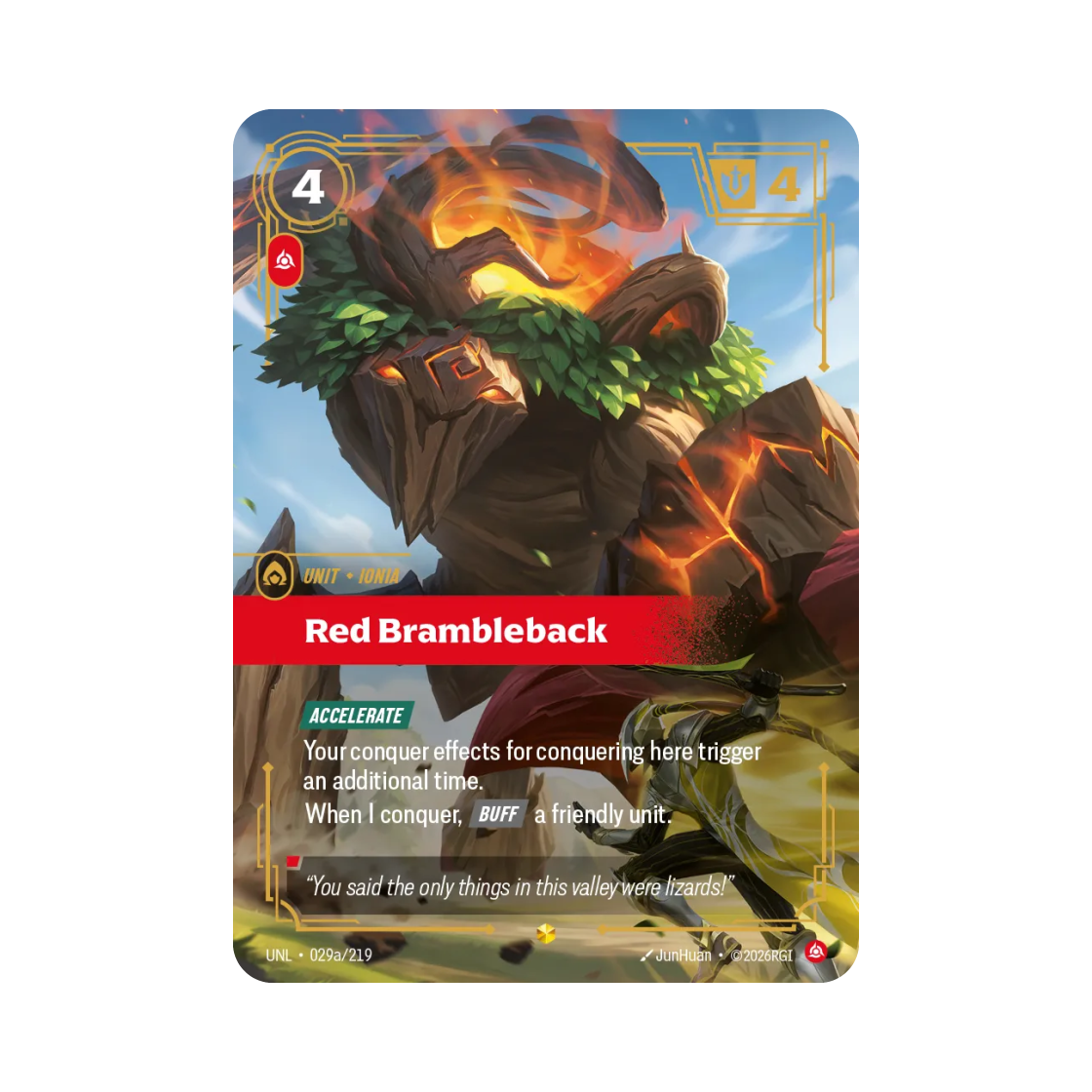 UNL-029a-219-F Riftbound Red Brambleback S AA Foil Unleashed (English Ver.)
