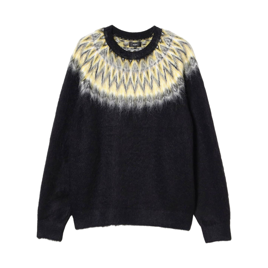 11-15-1847-803 Beams Relaxed Fit 5 Gauge Nordic Shaggy Knit Black