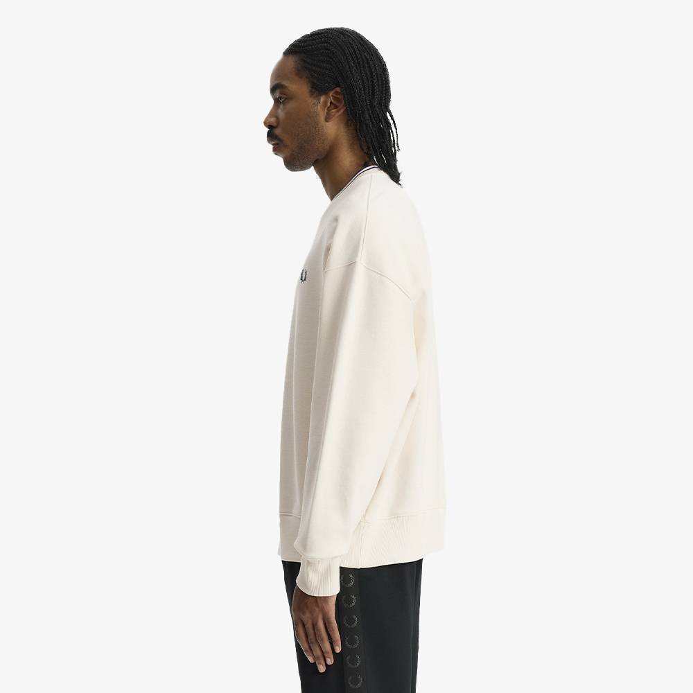 프레드페리 오버사이즈드 팁드 스웻셔츠 에크루(Fred Perry Oversized Tipped Sweatshirt Ecru) - 4