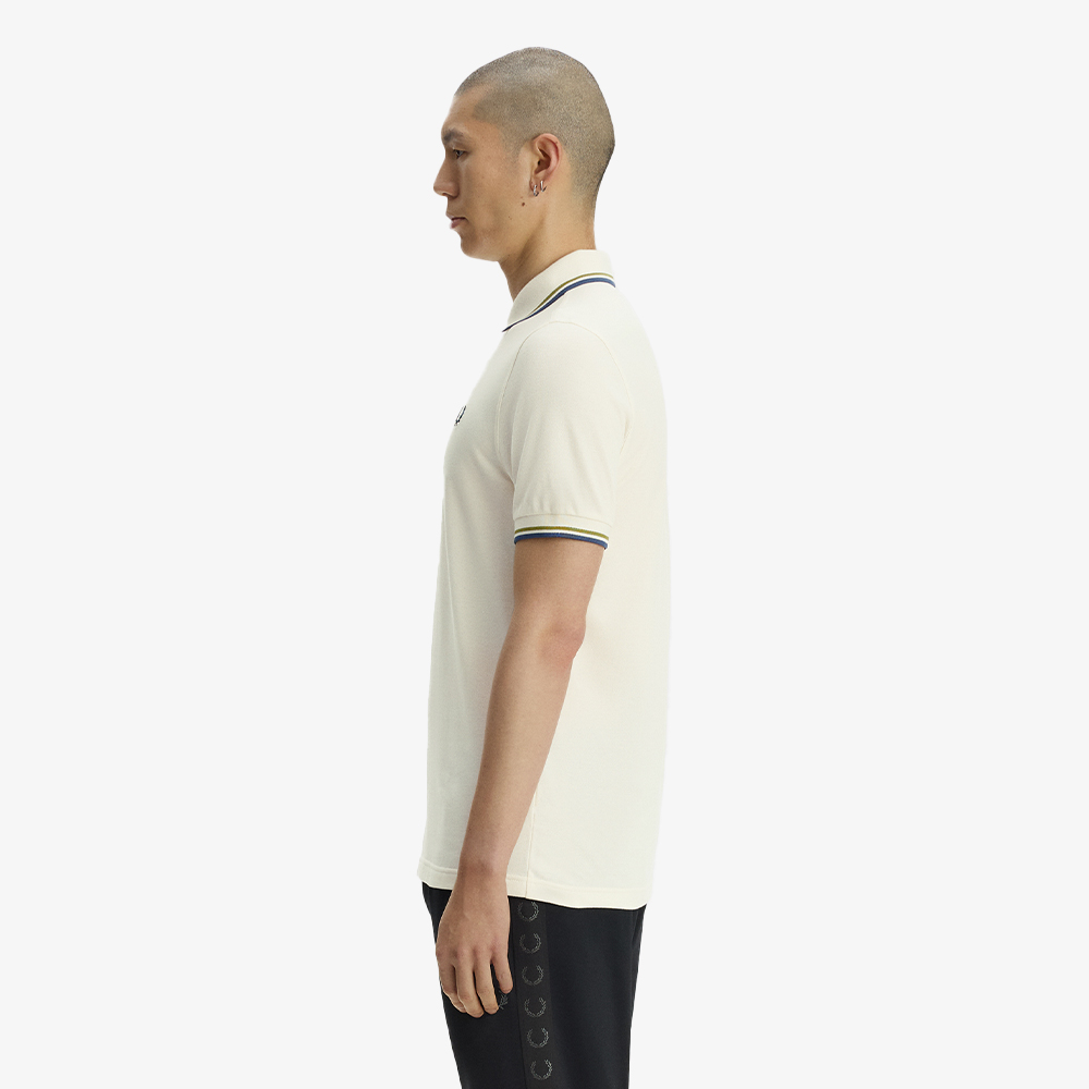 프레드페리 M3600 트윈 팁 프레드페리 셔츠 에크루/애플/모드블루(Fred Perry M3600 Twin Tipped Fred Perry Shirt Ecru/Apple/Mod Blue) - 4