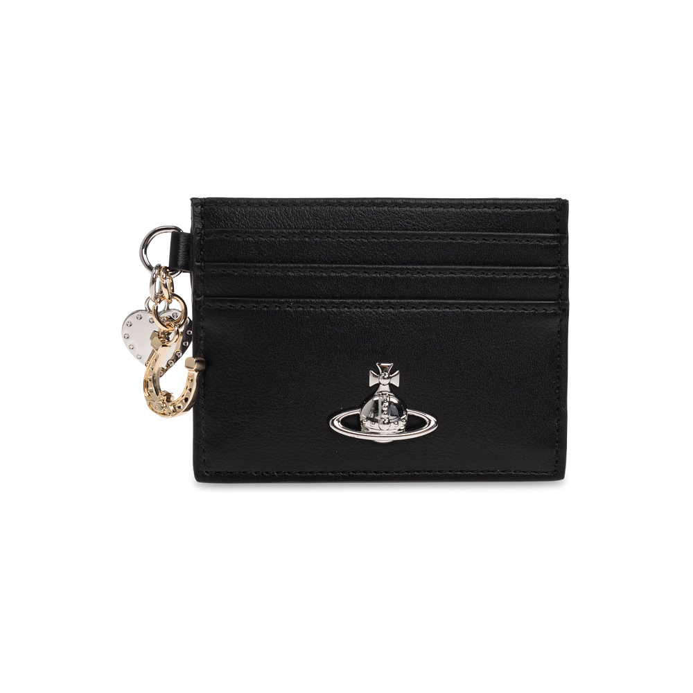 [15% 쿠폰] 비비안웨스트우드 오브 로고 하트 참 스무스 레더 카드지갑 블랙([15% 쿠폰] Vivienne Westwood Orb Logo Heart 참 Smooth Leather Cardholder Black) - 2
