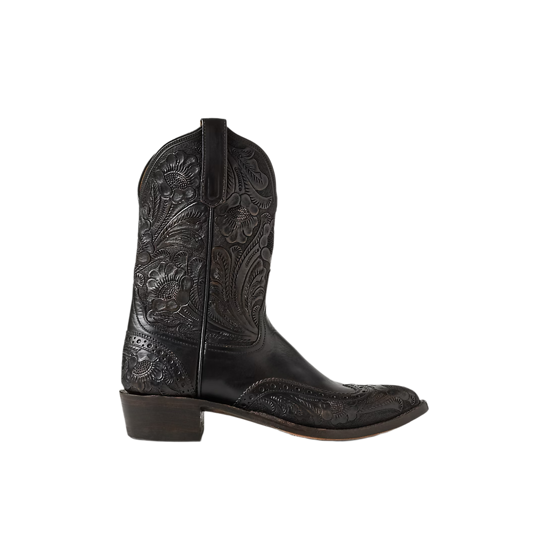 더블알엘 플레인뷰 핸드툴 레더 부츠 블랙 오버 브라운 - D(Double RL Plainview Hand Tooled Leather Boot Brown - D)