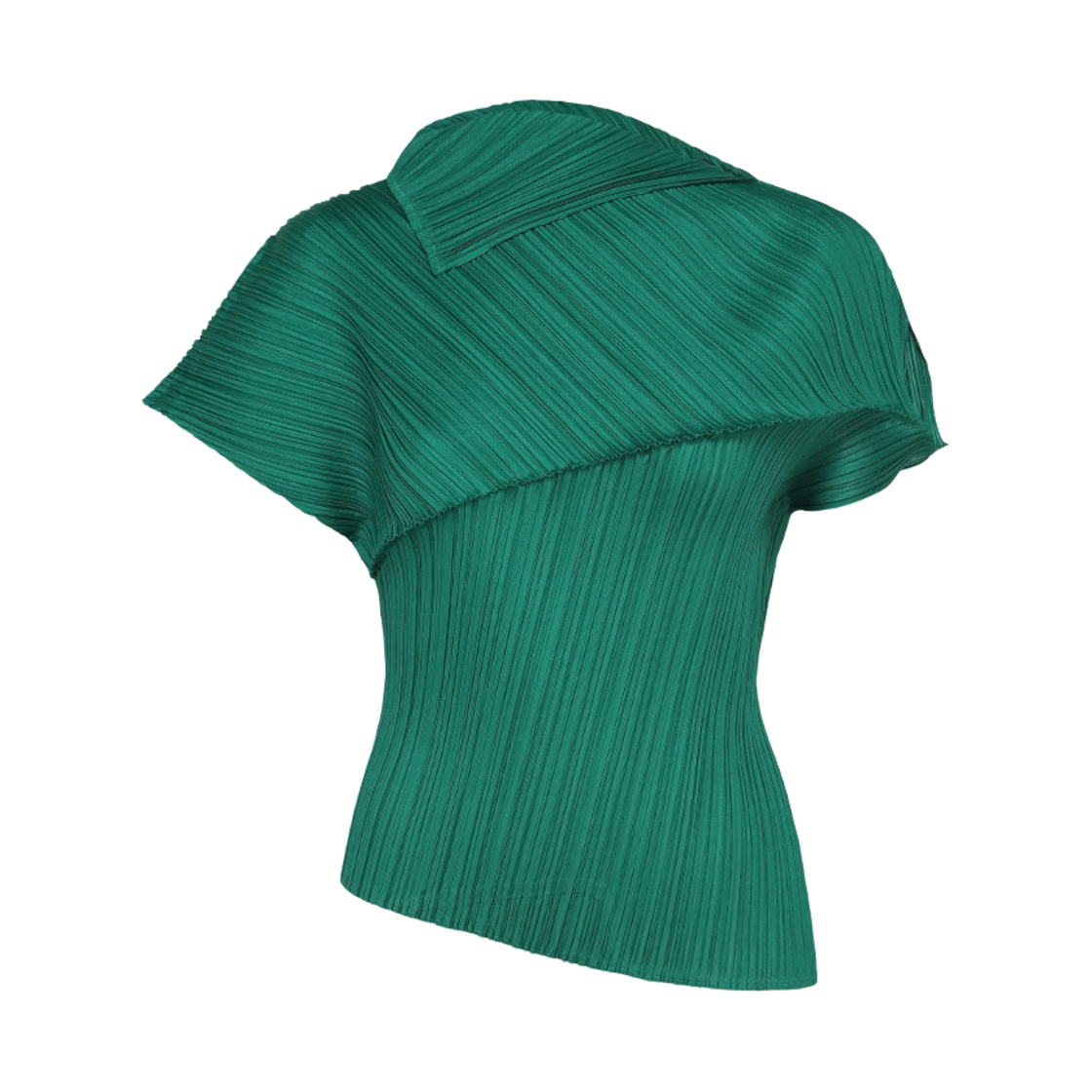 PP63-JK541-57 (W) Pleats Please Issey Miyake Leap Top Forest Green