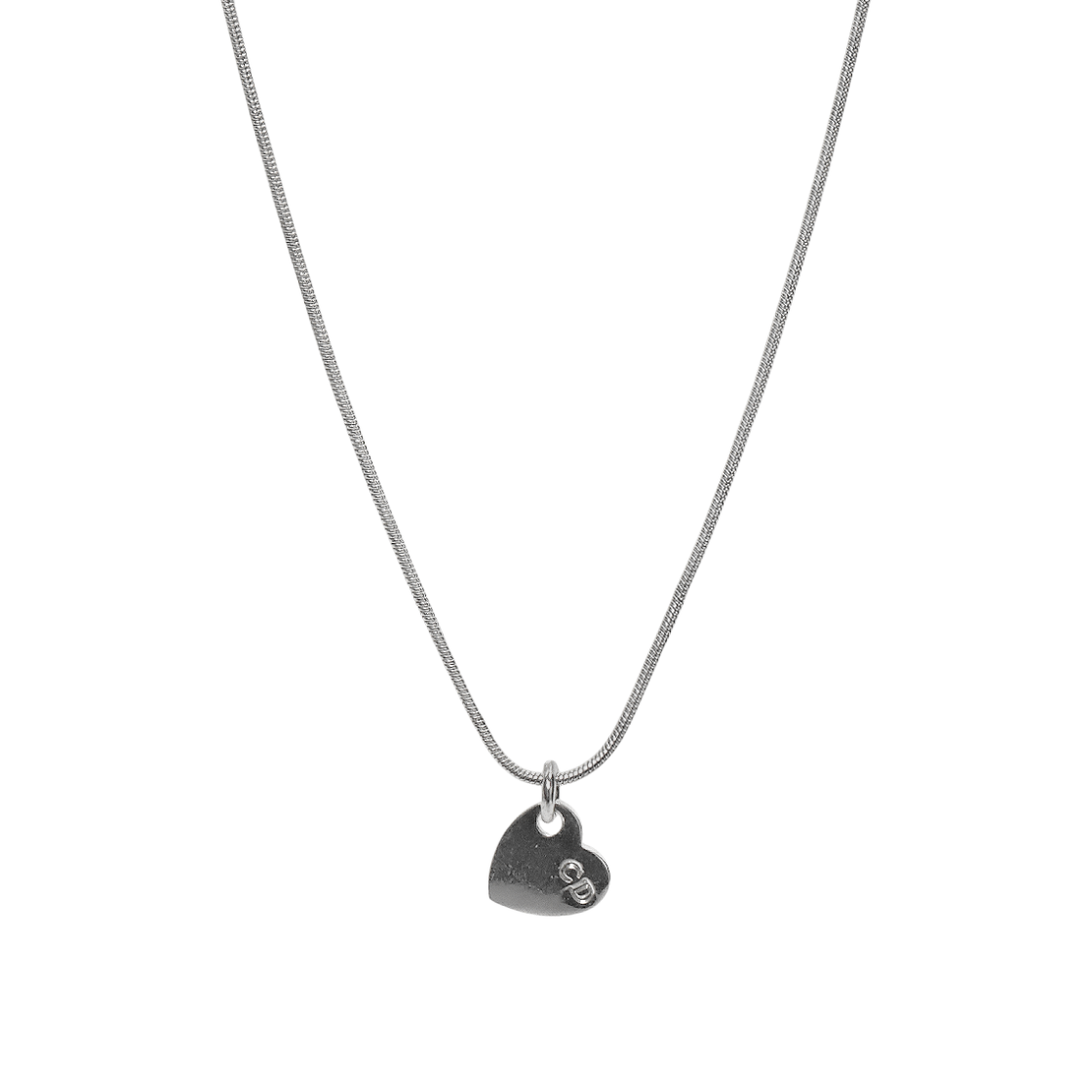 ITDEAMHIROPQ Dior Heart CD Silver Necklace