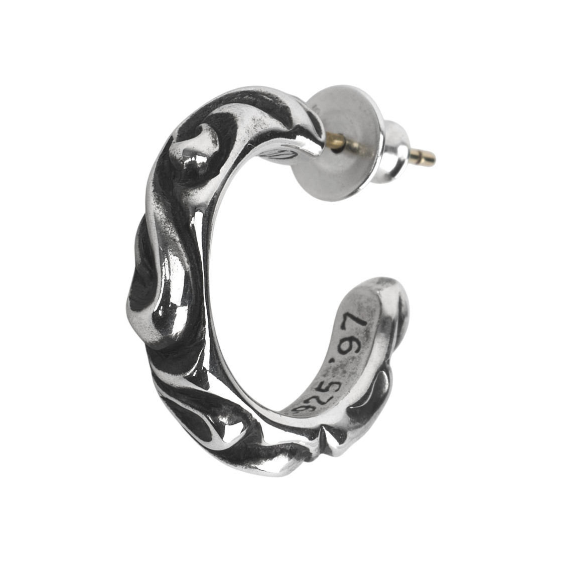 - Chrome Hearts Hoop Scroll Small Earring Silver