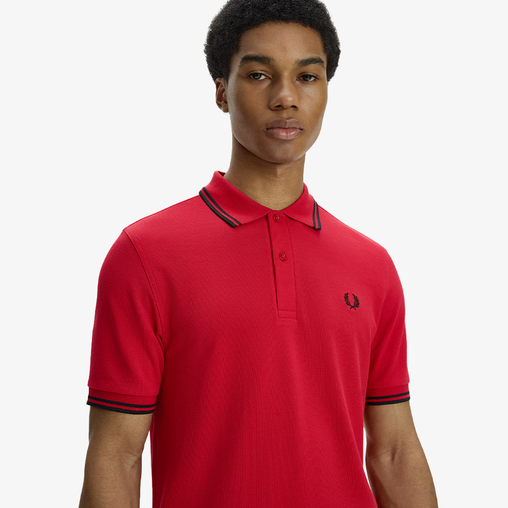 프레드페리 M3600 트윈 팁 프레드페리 셔츠 잉글리쉬로즈레드/블랙(Fred Perry M3600 Twin Tipped Fred Perry Shirt English Rose Red/Black) - 5