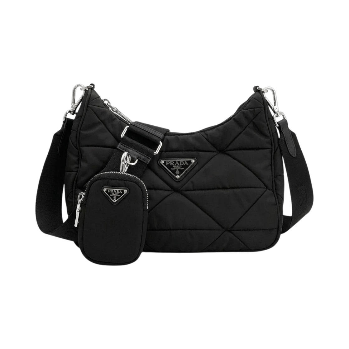 ITWFNWBUE9B6 Prada Padded Patchwork ReNylon Multi Hobo Crossbody Bag