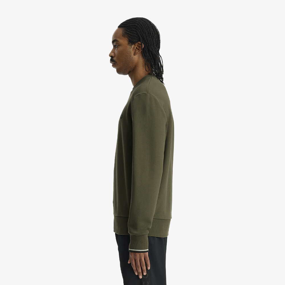 프레드페리 크루넥 스웻셔츠 로렐리스그린/슬레이트/네이비(Fred Perry Crew Neck Sweatshirt Laurel Wreath Green/Slate/Navy) - 3