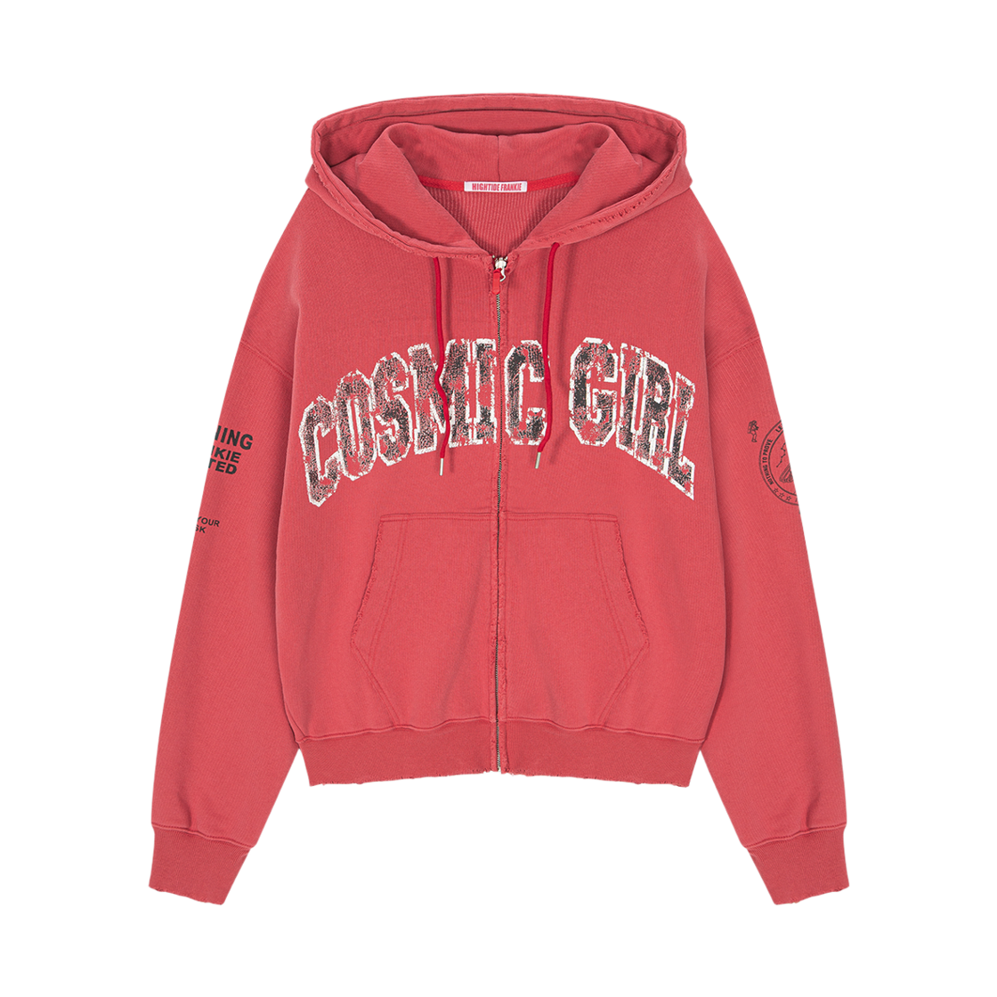 HF26CHZ003RD Hightide Frankie Cosmic Girl Reversible ZipUp Hoodie Red