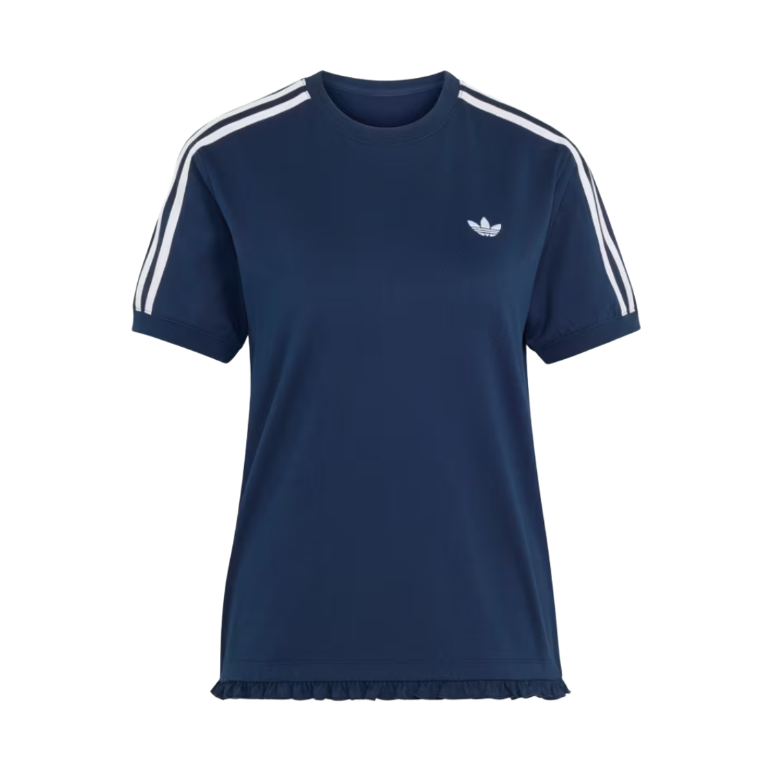 LG4312 (W) Adidas 3-Stripes Pleated T-Shirt Collegiate Navy - KR Sizing
