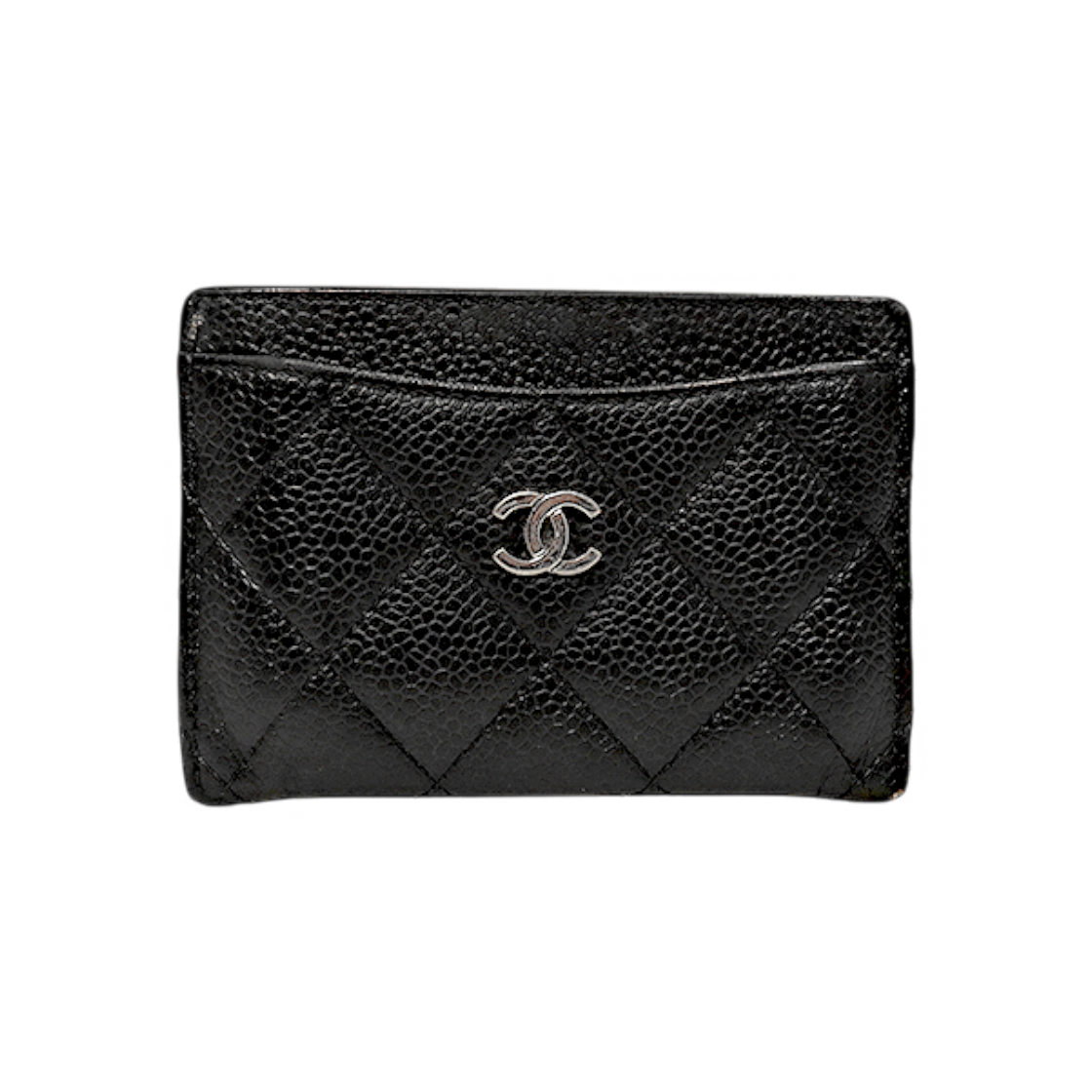 IT9EICH3B7DH Chanel Black Caviar Skin Card Holder