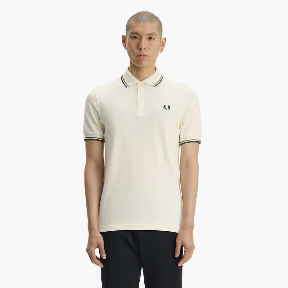프레드페리 M3600 트윈 팁 프레드페리 셔츠 에크루/애플/모드블루(Fred Perry M3600 Twin Tipped Fred Perry Shirt Ecru/Apple/Mod Blue) - 3