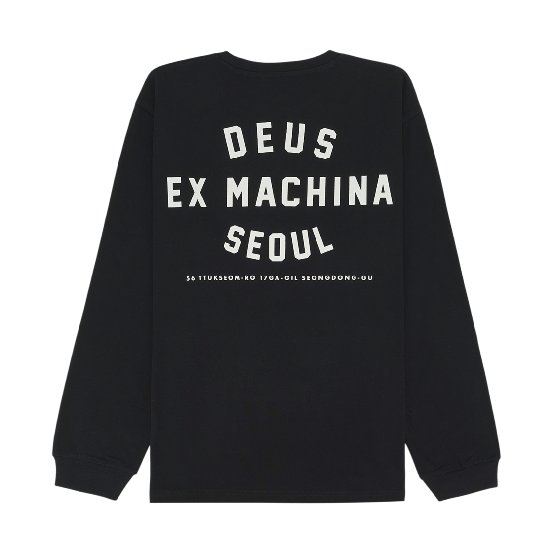 데우스 엑스 마키나 서울 컬리지 어드레스 롱슬리브 티셔츠 블랙(Deus Ex Machina Seoul College Address L/S T-Shirt Black)