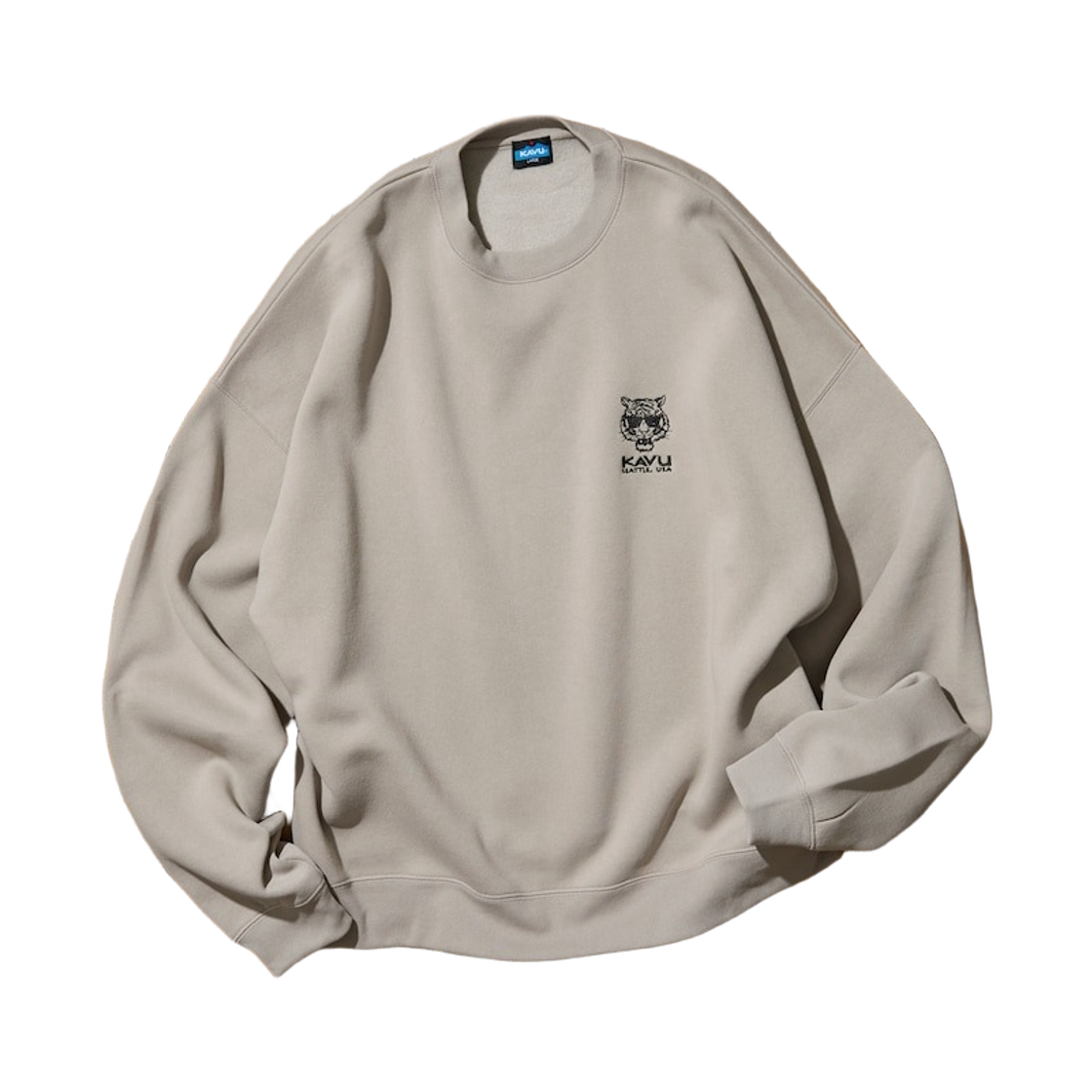 프릭스 스토어 x 카부 익스클루시브 애니멀 원 포인트 자수 크루넥 스웨트셔츠 베이지(Freak's Store x Kavu Exclusive Animal One Point Embroidery Crew Neck Sweatshirt Beige) - 1