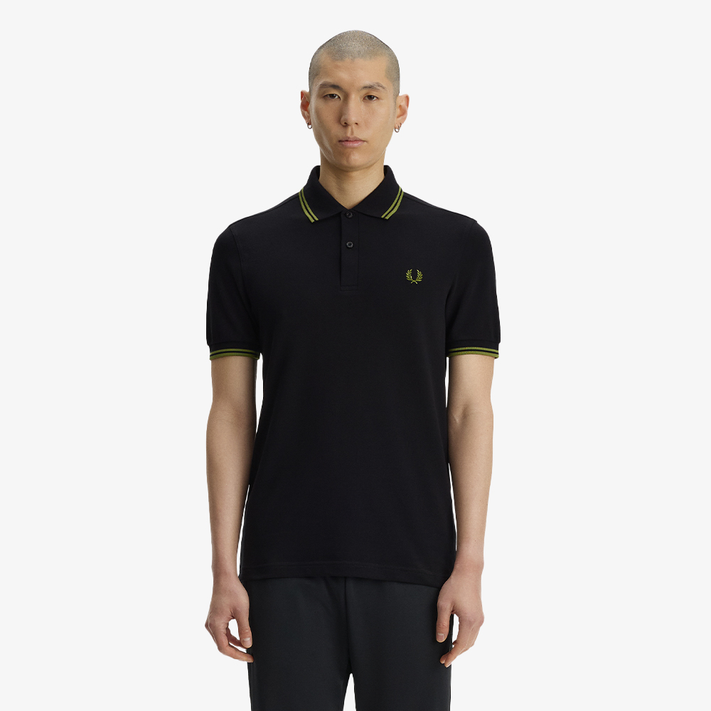 프레드페리 M3600 트윈 팁 프레드페리 셔츠 블랙/애플(Fred Perry M3600 Twin Tipped Fred Perry Shirt Black/Apple/Apple) - 3