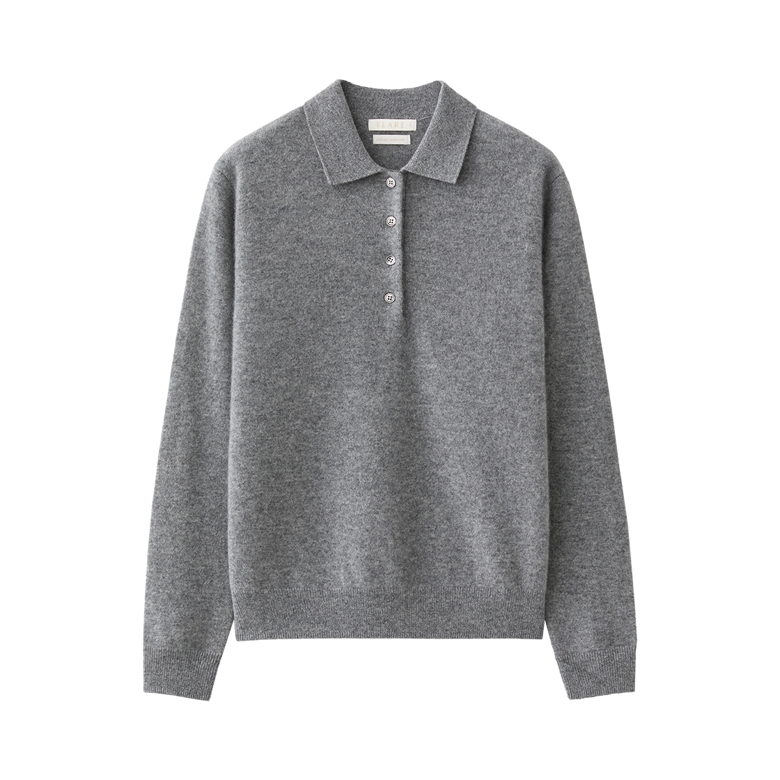 (W) 수아레 우먼 파인 캐시미어 100 버튼 카라 니트 멜란지((W) Suare Women Fine Cashmere 100 Button Collar Knit Melange) - 1