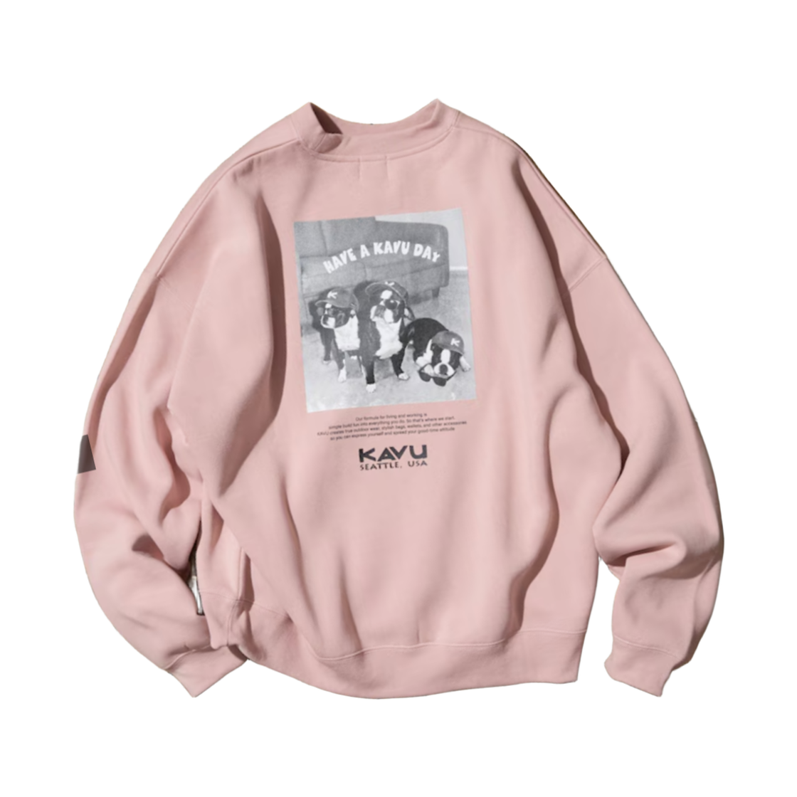 프릭스 스토어 x 카부 익스클루시브 크루 독 포토 프린트 크루넥 스웨트셔츠 핑크(Freak's Store x Kavu Exclusive Crew Dog Photo Print Crew Neck Sweatshirt Pink)