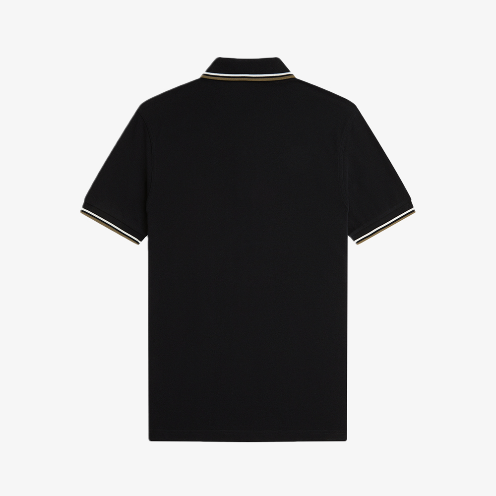 프레드페리 M3600 트윈 팁 프레드페리 셔츠 블랙/스노우화이트/브론즈(Fred Perry M3600 Twin Tipped Fred Perry Shirt Black/Snow White/Bronze) - 2