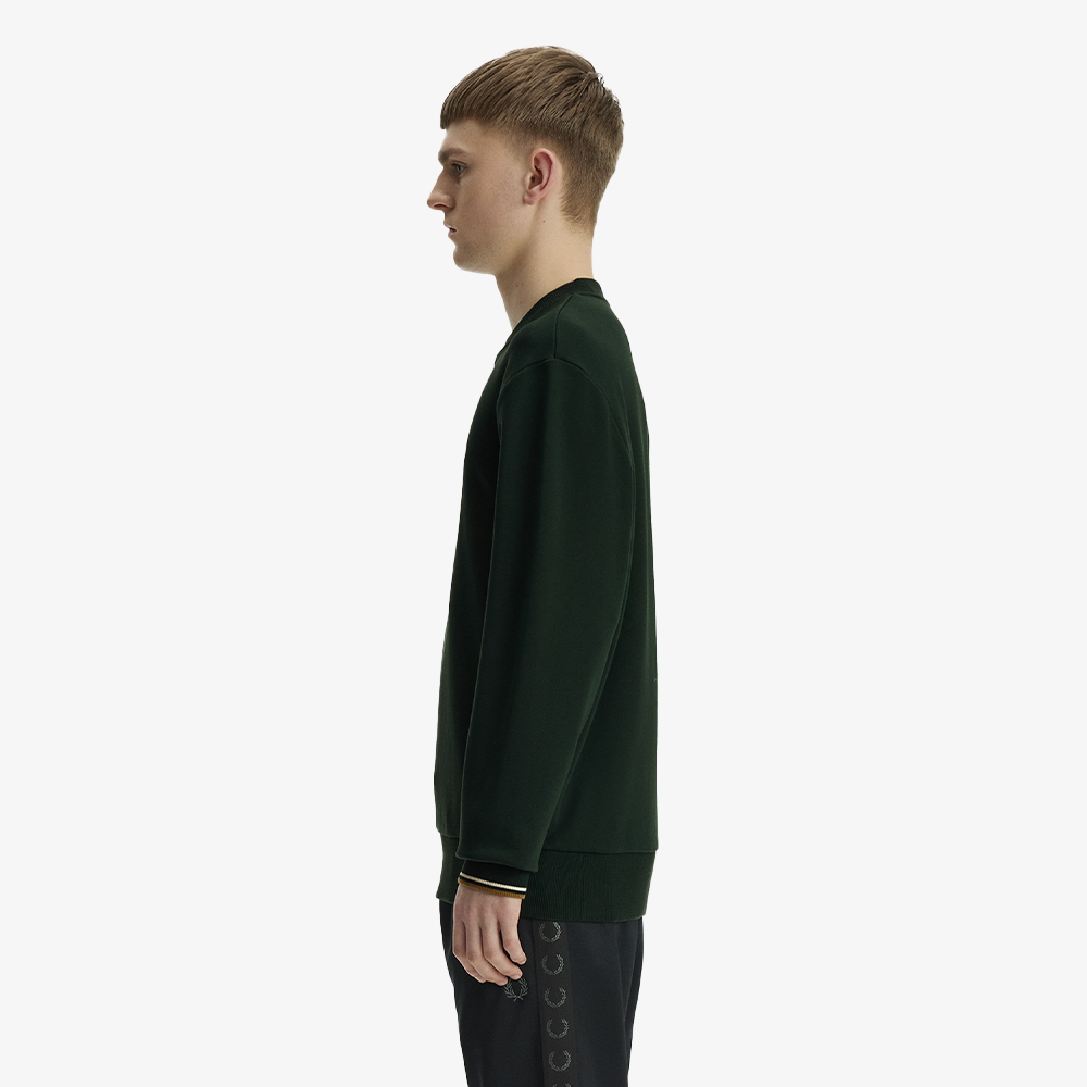 프레드페리 크루넥 스웻셔츠 그래스루츠/에크루/브론즈(Fred Perry Crew Neck Sweatshirt Grassroots/Ecru/Bronze) - 4
