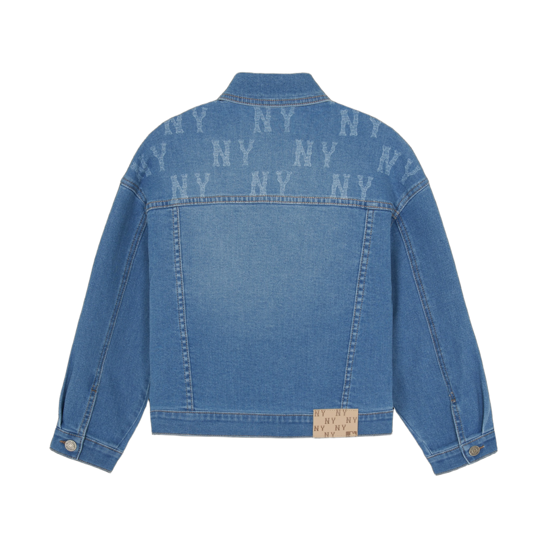 (키즈) MLB 모노그램 쿨 필드 데님 자켓 뉴욕 양키스 블루((Kids) MLB Monogram Cool Field Denim Jacket New York Yankees Blue) - 2