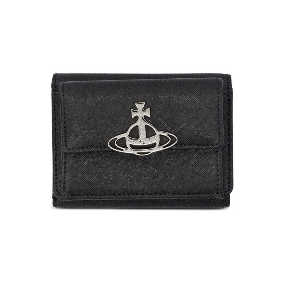 [15% 쿠폰] 비비안웨스트우드 오브 로고 스몰 플랩 펄스 반지갑 블랙([15% 쿠폰] Vivienne Westwood Orb Logo Small Flap Purse Billfold Black) - 2